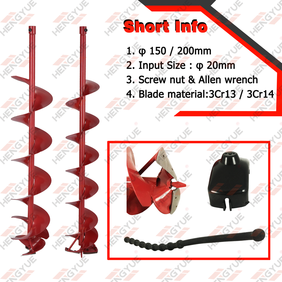 HY-ICE01 Dia 150mm Length 900mm Ice drill bits for Ice drill machine use for fishing in winter 