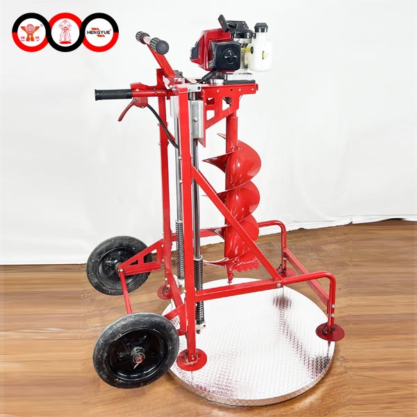 Powered by HONDA GX50 Earth auger machine with wheel and shelf