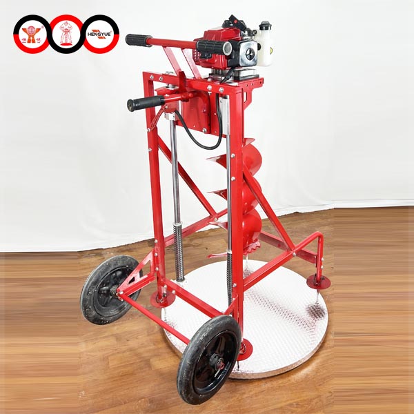 150 CC 4 Stroke engine power Earth auger machine with wheel and shelf